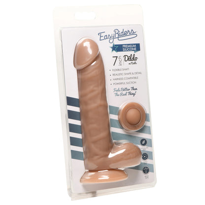 Easy Riders 7" Silicone Dildo With Balls Medium | 653078944679 | Available at EroticWarehouse.com
