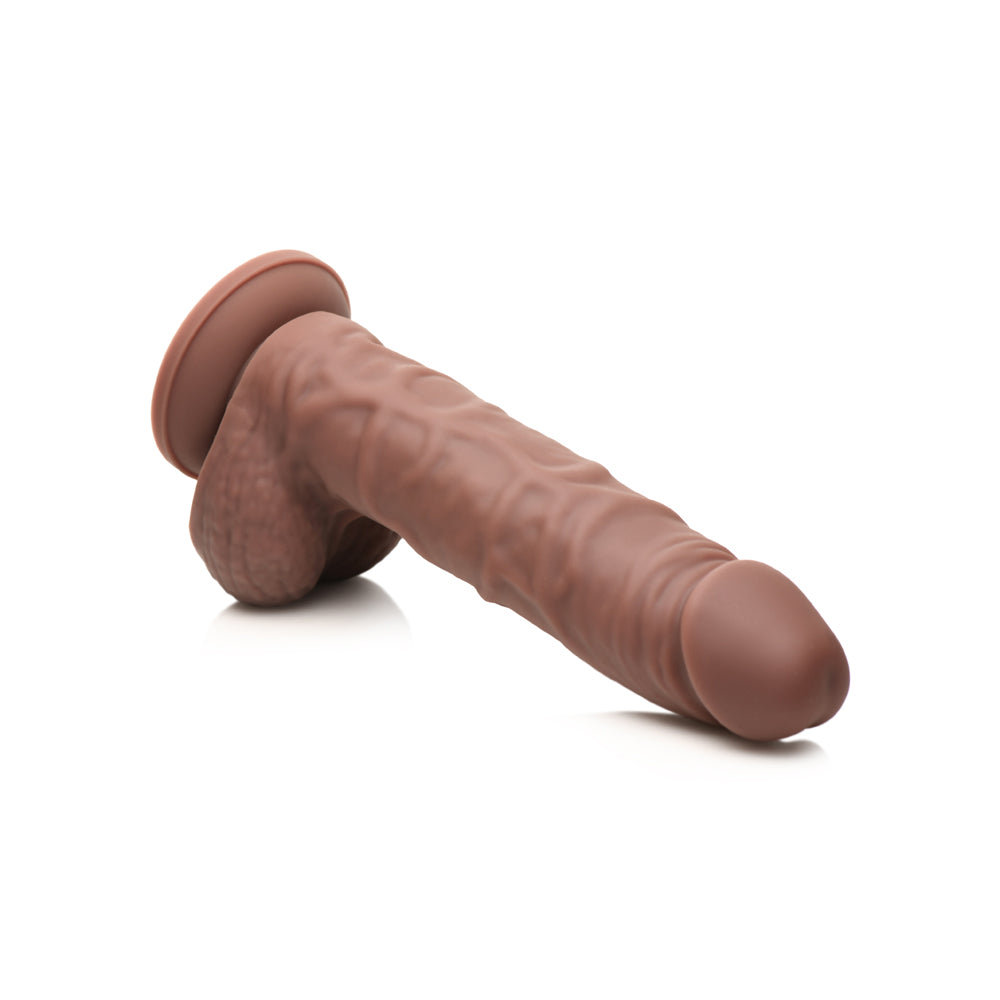 Easy Riders 7" Silicone Dildo With Balls Dark | 653078944686 | Available at EroticWarehouse.com