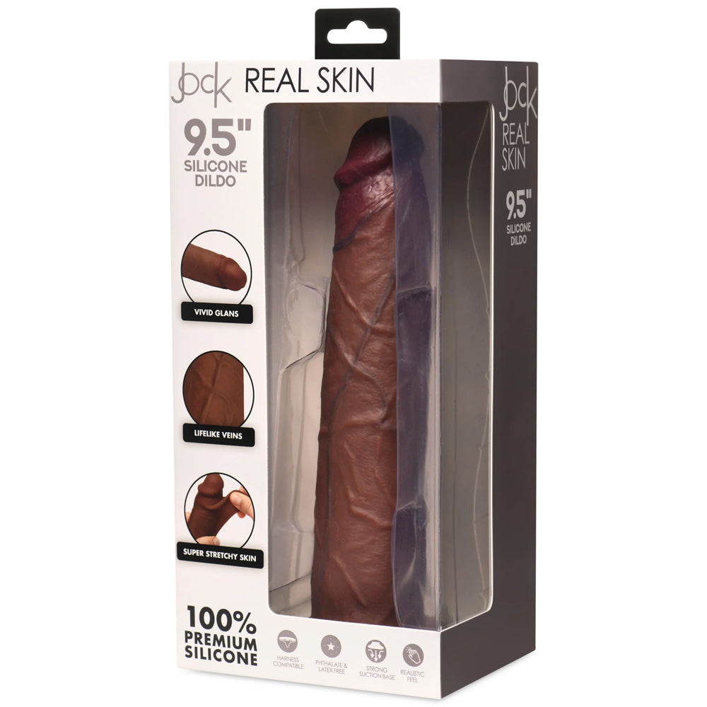 Jock Real Skin 9.5" Silicone Dildo Dark | 653078944778 | Available at EroticWarehouse.com