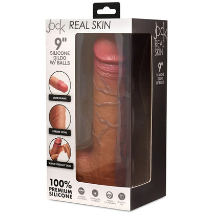 Jock Real Skin 9" Silicone Dildo W/ Balls Medium | 653078944792 | Available at EroticWarehouse.com