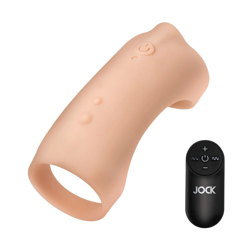 Jock Vibrating Silicone Penis Sleeve Light | 653078944938 | Available at EroticWarehouse.com