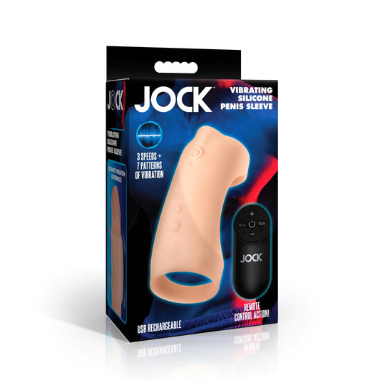 Jock Vibrating Silicone Penis Sleeve Light | 653078944938 | Available at EroticWarehouse.com