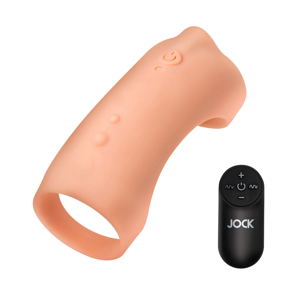 Jock Vibrating Silicone Penis Sleeve Medium | 653078944945 | Available at EroticWarehouse.com