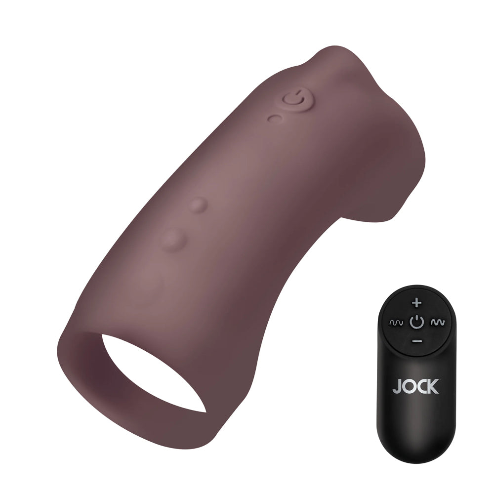 Jock Vibrating Silicone Penis Sleeve Dark | 653078944952 | Available at EroticWarehouse.com