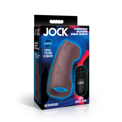 Jock Vibrating Silicone Penis Sleeve Dark | 653078944952 | Available at EroticWarehouse.com