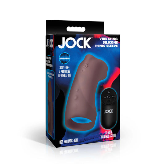 Jock Vibrating Silicone Penis Sleeve Dark | 653078944952 | Available at EroticWarehouse.com