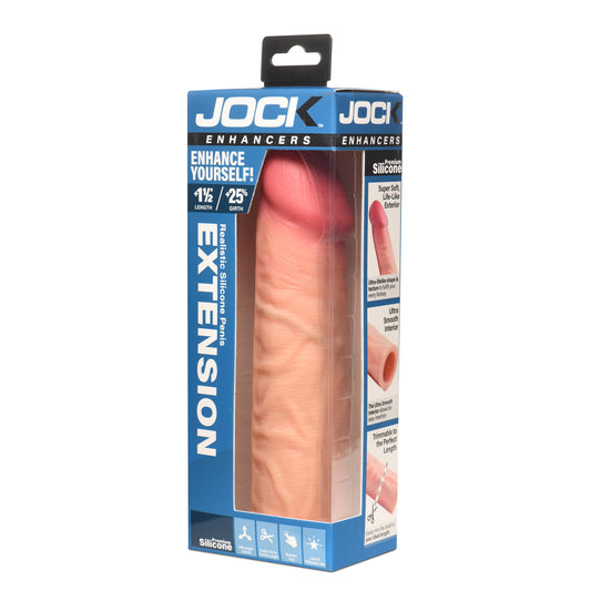 Jock Enhancers 1.5" Silicone Penis Extension Sleeve Light | 653078945096 | Available at EroticWarehouse.com