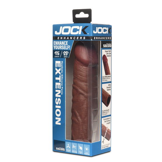 Jock Enhancers 1.5" Silicone Penis Extension Sleeve Dark | 653078945119 | Available at EroticWarehouse.com