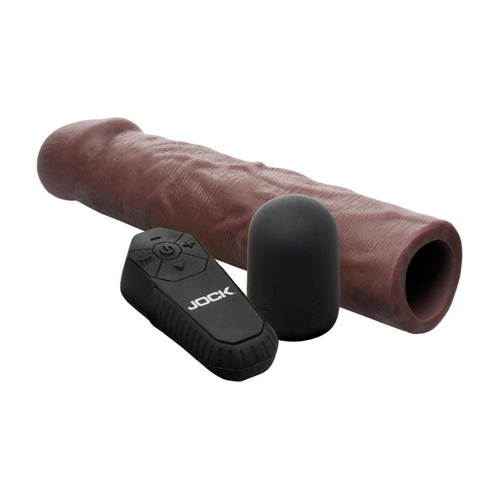 Jock Enhancers Vibrating Penis Extension W/ Remote Dark | 653078945157 | Available at EroticWarehouse.com