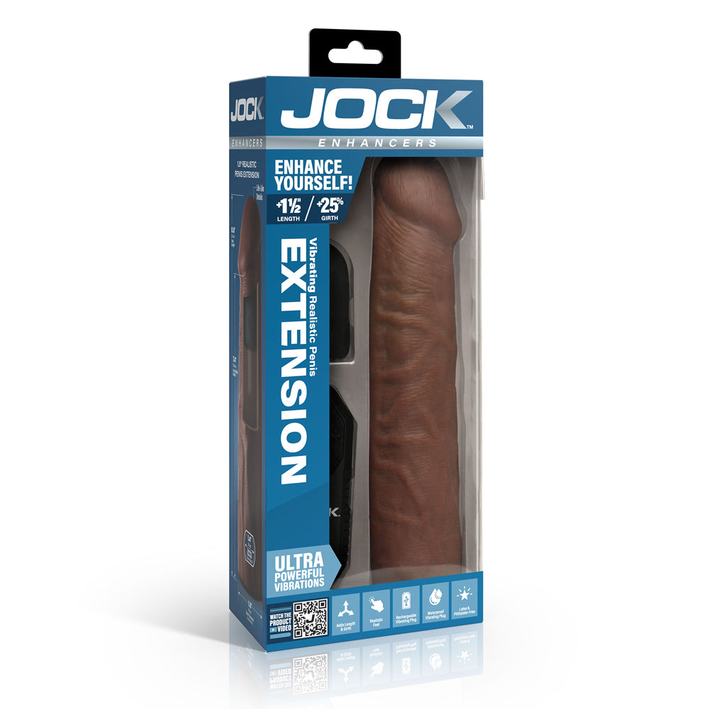 Jock Enhancers Vibrating Penis Extension W/ Remote Dark | 653078945157 | Available at EroticWarehouse.com
