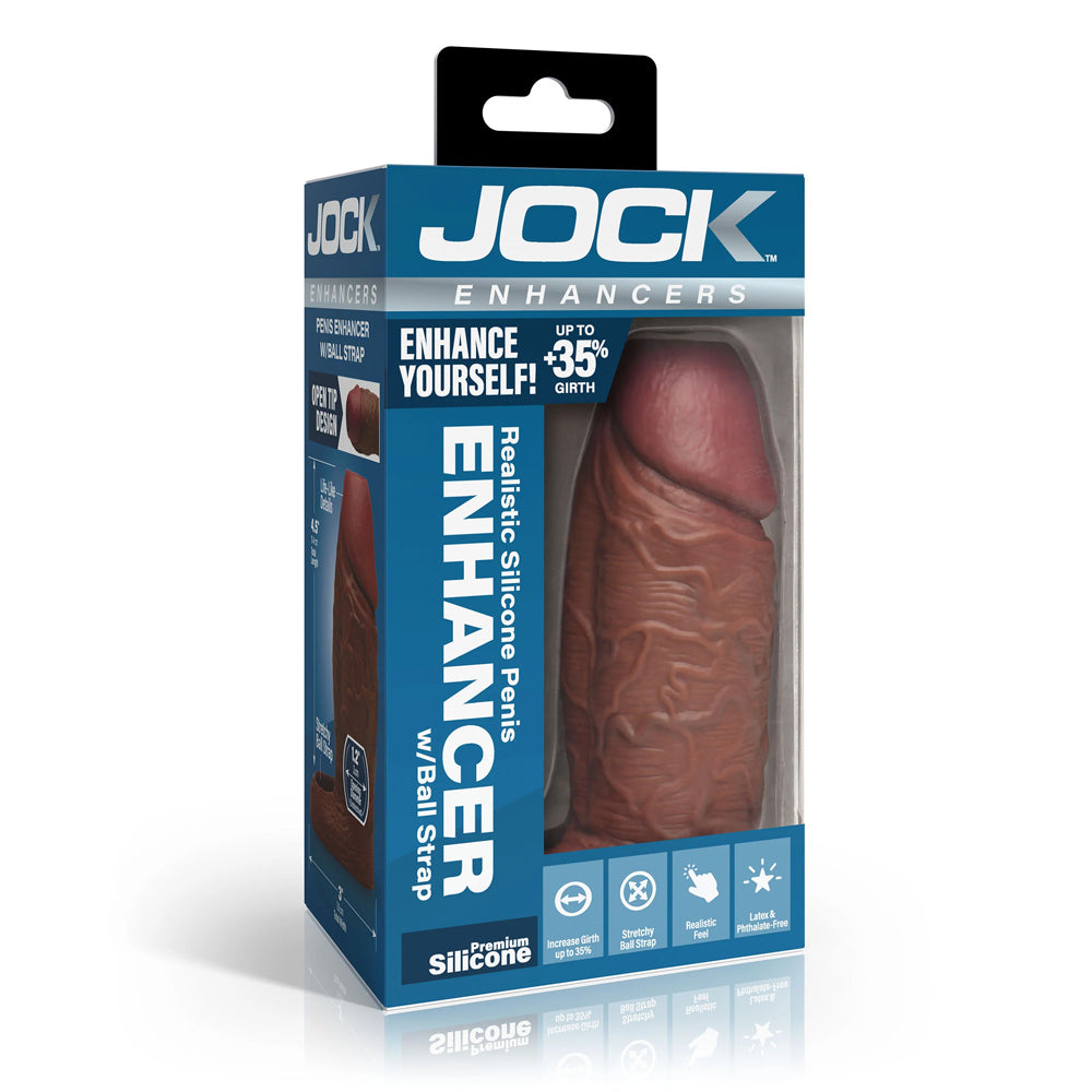Jock Enhancers Silicone Penis Extension Sleeve Dark | 653078945195 | Available at EroticWarehouse.com