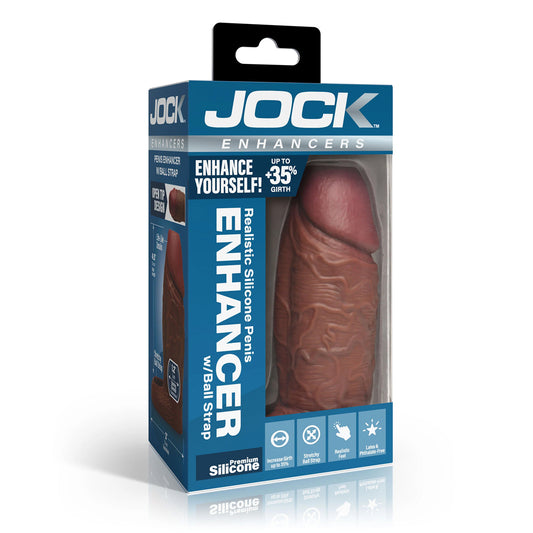 Jock Enhancers Silicone Penis Extension Sleeve Dark | 653078945195 | Available at EroticWarehouse.com