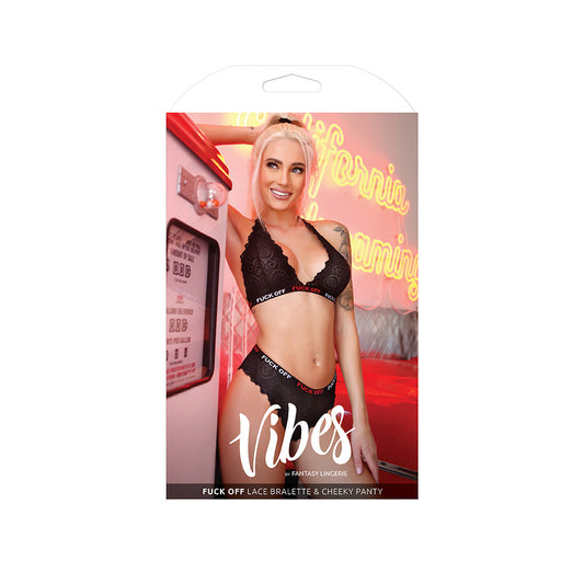 Fuck Off Lace Bralette & Cheeky Panty - S/M Boxed | 657447081538 | Available at EroticWarehouse.com