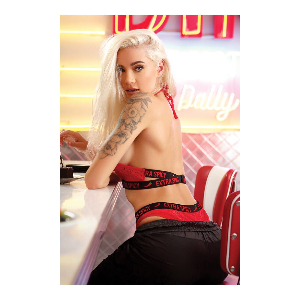 Extra Spicy Halter Bralette & Cheeky Panty - L/XL Boxed | 657447081675 | Available at EroticWarehouse.com