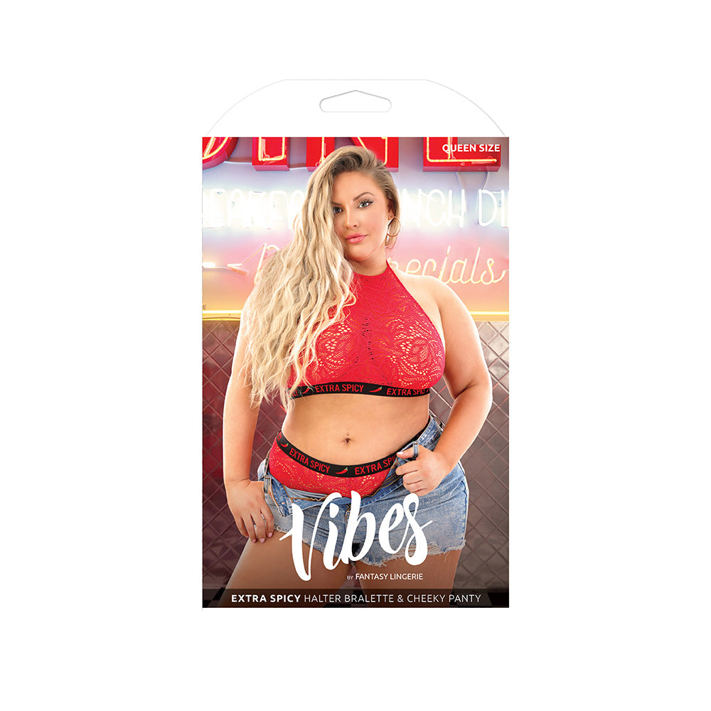 Extra Spicy Halter Bralette & Cheeky Panty - Queen Size Boxed | 657447081682 | Available at EroticWarehouse.com