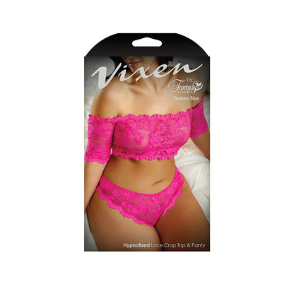 Hypnotized Lace Crop Top & Panty Queen Size | 657447085970 | Available at EroticWarehouse.com