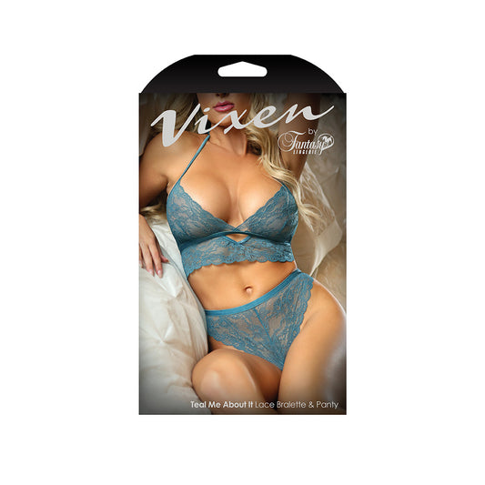 Teal Me About It Lace Bralette & Panty One Size | 657447086021 | Available at EroticWarehouse.com