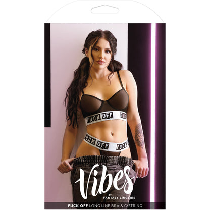 Fuck Off Longline Bra & Thong M/L | 657447087479 | Available at EroticWarehouse.com