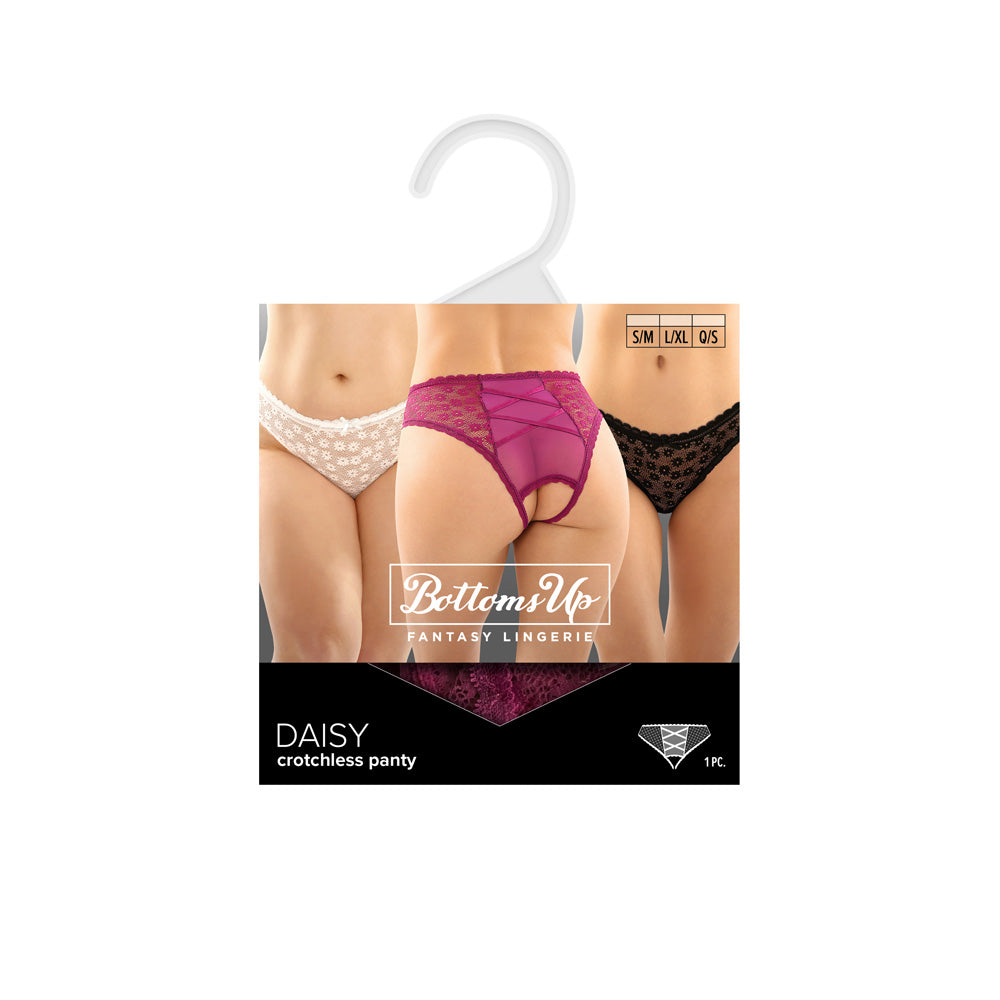 Daisy Crotchless Lace Panty White L/Xl | 657447089596 | Available at EroticWarehouse.com