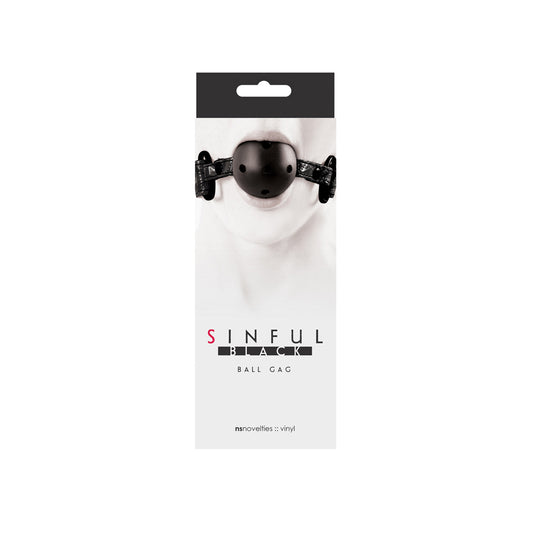 Sinful - Black - Ball Gag | 657447092237 | Available at EroticWarehouse.com