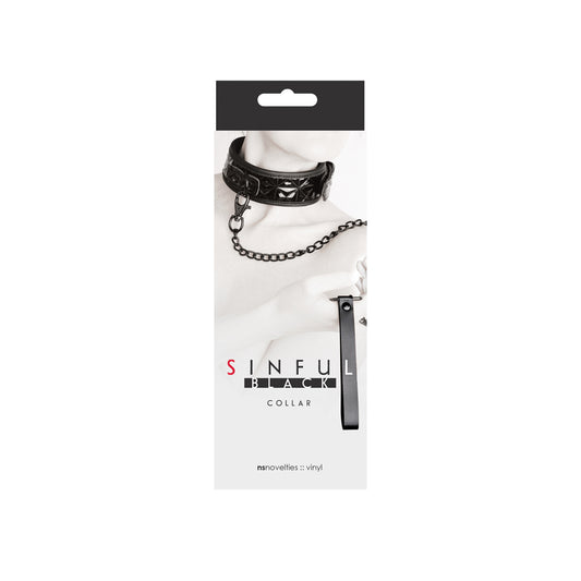 Sinful - Black - Collar | 657447092244 | Available at EroticWarehouse.com