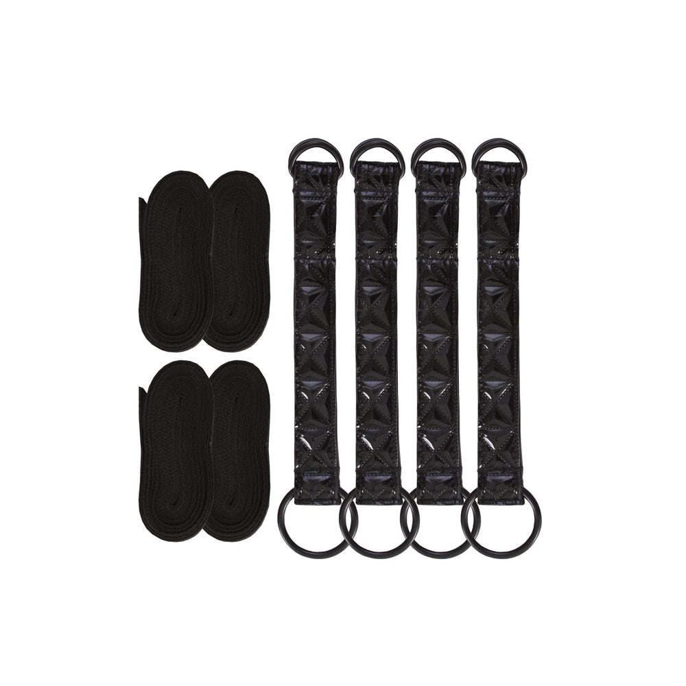 Sinful - Black - Bed Restraint Straps | 657447093708 | Available at EroticWarehouse.com