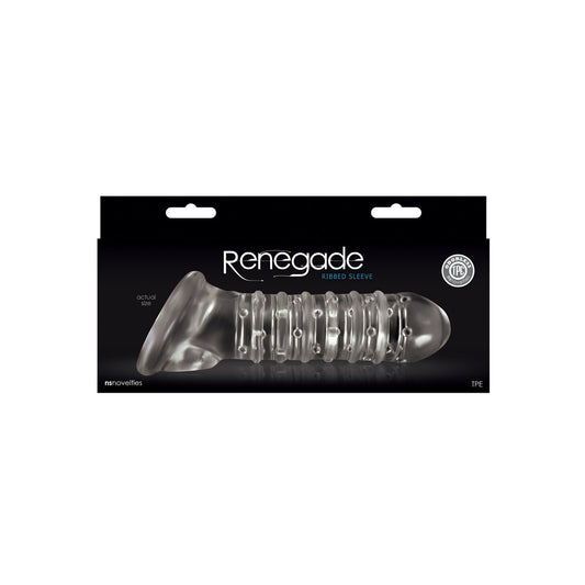 Renegade Ribbed Sleeve Clear | 657447097195 | Available at EroticWarehouse.com