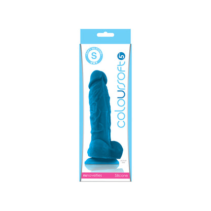 Colour-Soft 5" Soft Dildo Blue | 657447098420 | Available at EroticWarehouse.com