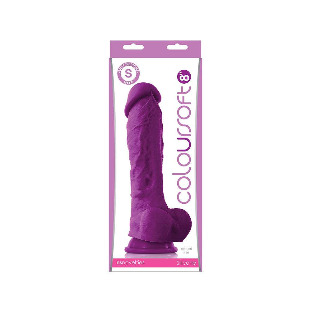 Colour-Soft 8" Soft Dildo Purple | 657447098444 | Available at EroticWarehouse.com