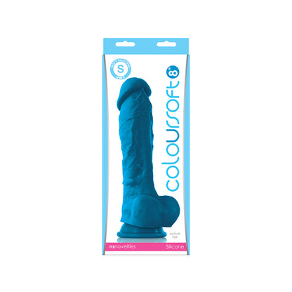Colour-Soft 8" Soft Dildo Blue | 657447098451 | Available at EroticWarehouse.com