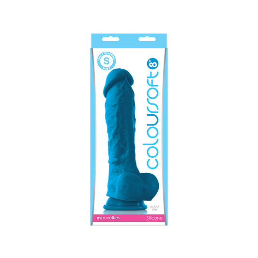 Colour-Soft 8" Soft Dildo Blue | 657447098451 | Available at EroticWarehouse.com