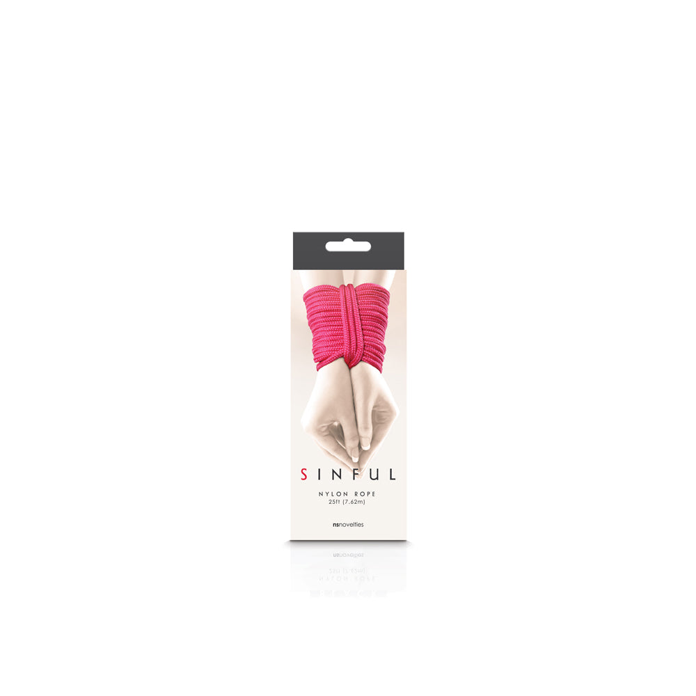 Sinful Nylon Rope 25Ft Pink | 657447099922 | Available at EroticWarehouse.com
