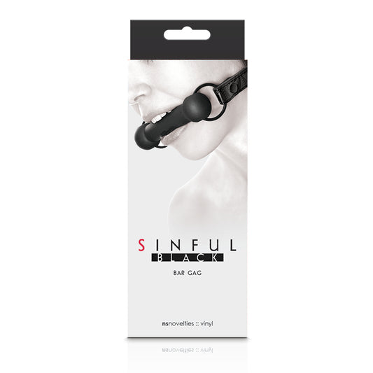 Sinful Bar Gag Black | 657447102455 | Available at EroticWarehouse.com