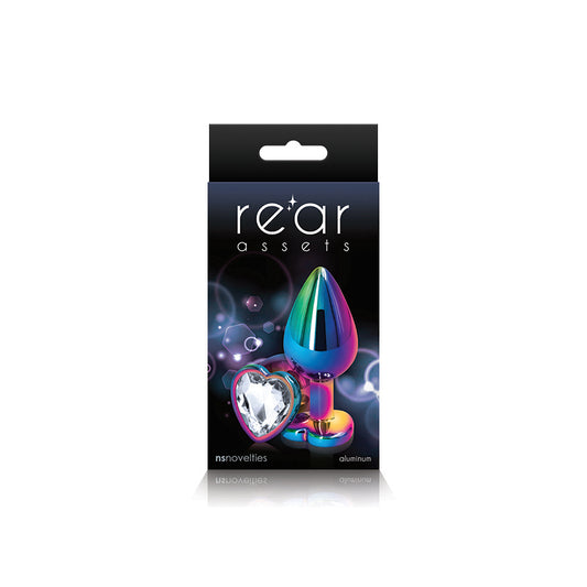 Rear Assets Mulitcolor Heart Medium Clear | 657447103094 | Available at EroticWarehouse.com