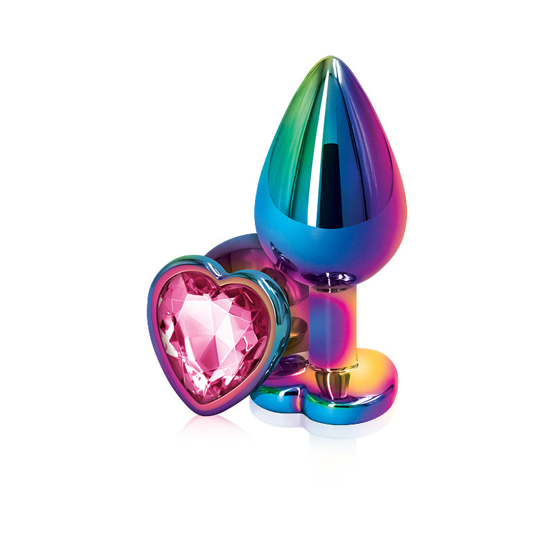 Rear Assets Mulitcolor Heart Medium Pink | 657447103100 | Available at EroticWarehouse.com