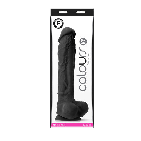 Colours Pleasures 10" Dildo Black | 657447104138 | Available at EroticWarehouse.com