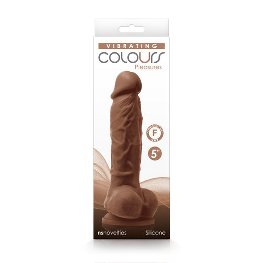 Colours Pleasures Vibrating 5" Dildo Brown | 657447104220 | Available at EroticWarehouse.com
