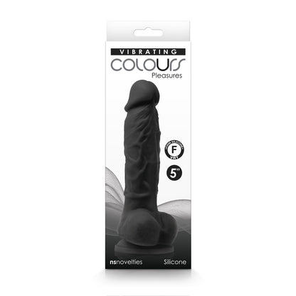 Colours Pleasures Vibrating 5" Dildo Black | 657447104237 | Available at EroticWarehouse.com
