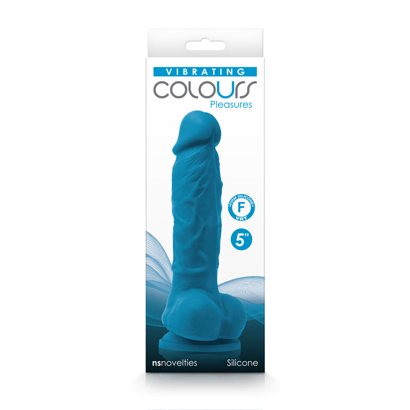 Colours Pleasures Vibrating 5" Dildo Blue | 657447104268 | Available at EroticWarehouse.com