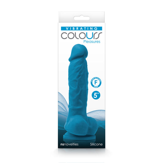 Colours Pleasures Vibrating 5" Dildo Blue | 657447104268 | Available at EroticWarehouse.com