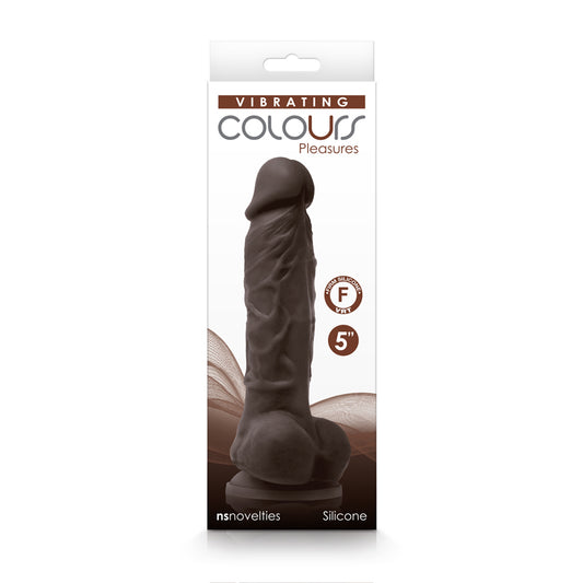 Colours Pleasures Vibrating 5" Dildo Dark Brown | 657447104275 | Available at EroticWarehouse.com