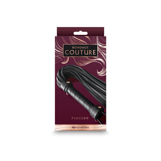 Bondage Couture Flogger Black | 657447104589 | Available at EroticWarehouse.com