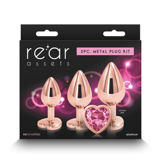 Rear Assets Trainer Kit Rose Gold Pink Heart | 657447105340 | Available at EroticWarehouse.com
