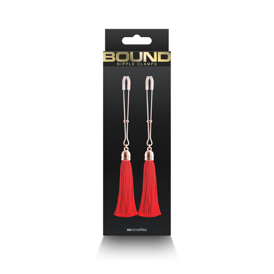 Bound Nipple Clamps T1 Red | 657447106873 | Available at EroticWarehouse.com