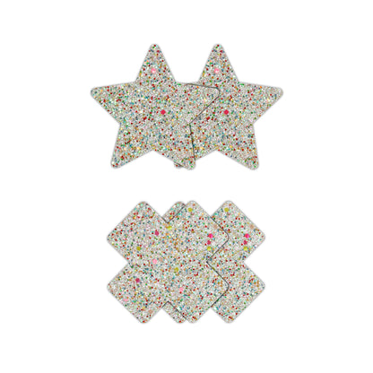 Pretty Pasties Star & Cross Glow 2 Pair | 657447107771 | Available at EroticWarehouse.com