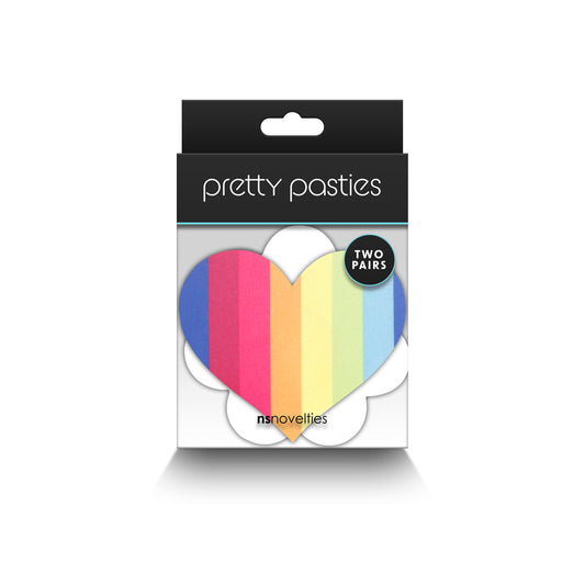Pretty Pasties Pride Heart & Flower Rainbow 2 Pair | 657447107788 | Available at EroticWarehouse.com