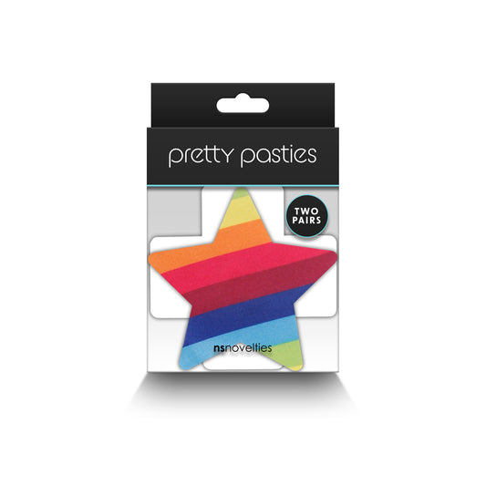 Pretty Pasties Pride Cross & Star Rainbow 2 Pair | 657447107795 | Available at EroticWarehouse.com