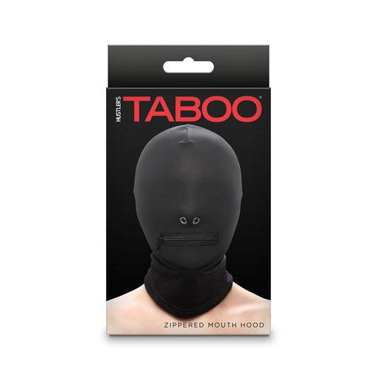 Hustler's Taboo Zippered Mouth Hood Black | 657447108624 | Available at EroticWarehouse.com