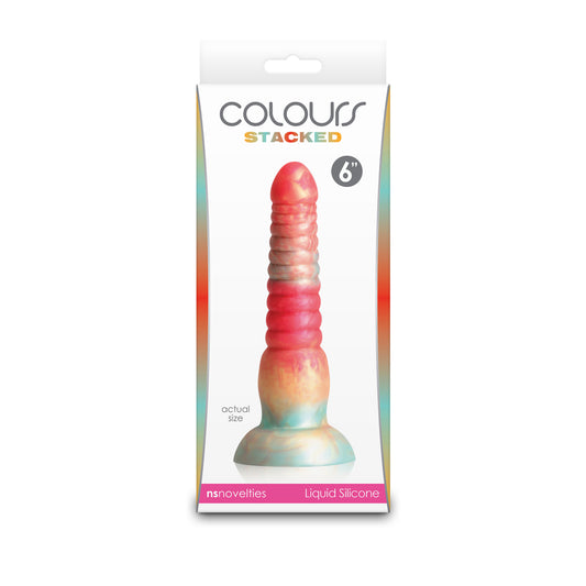 Colours Stacked 6" Dildo Red/Gold | 657447110603 | Available at EroticWarehouse.com