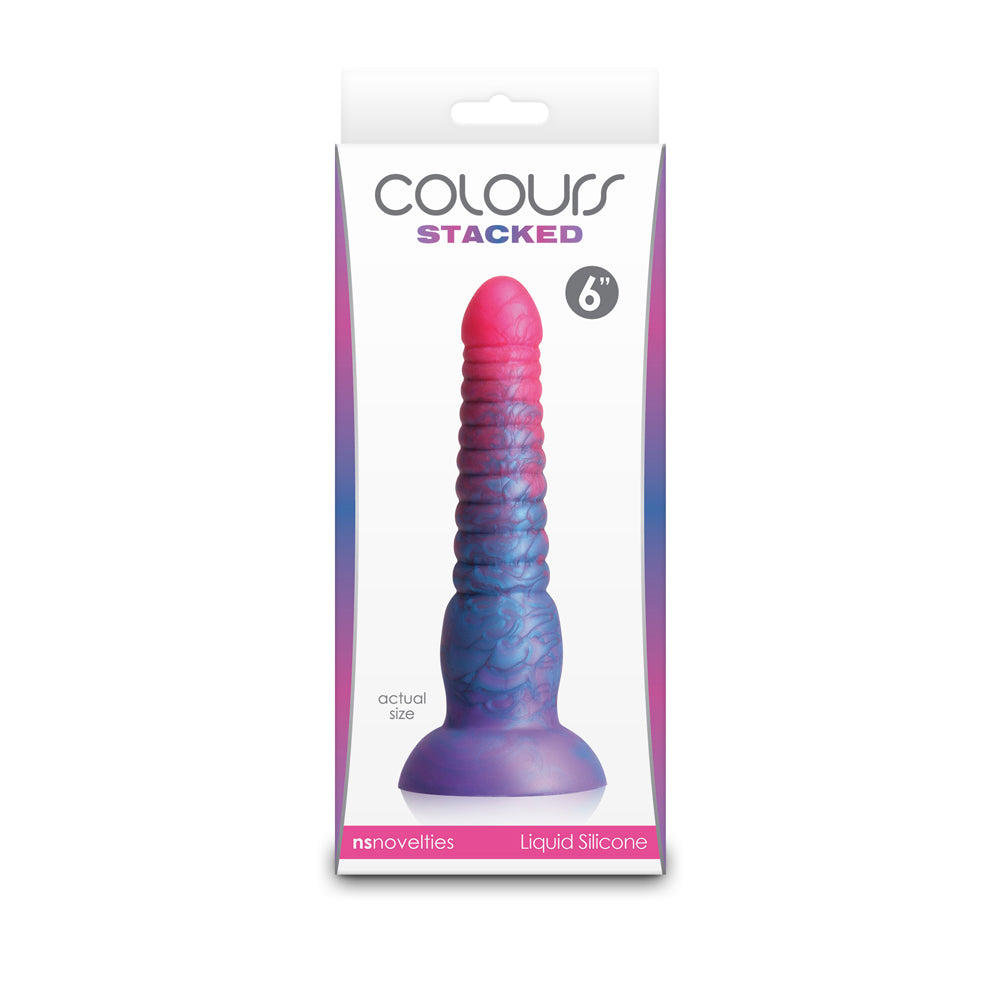 Colours Stacked 6" Dildo Pink/Blue | 657447110610 | Available at EroticWarehouse.com